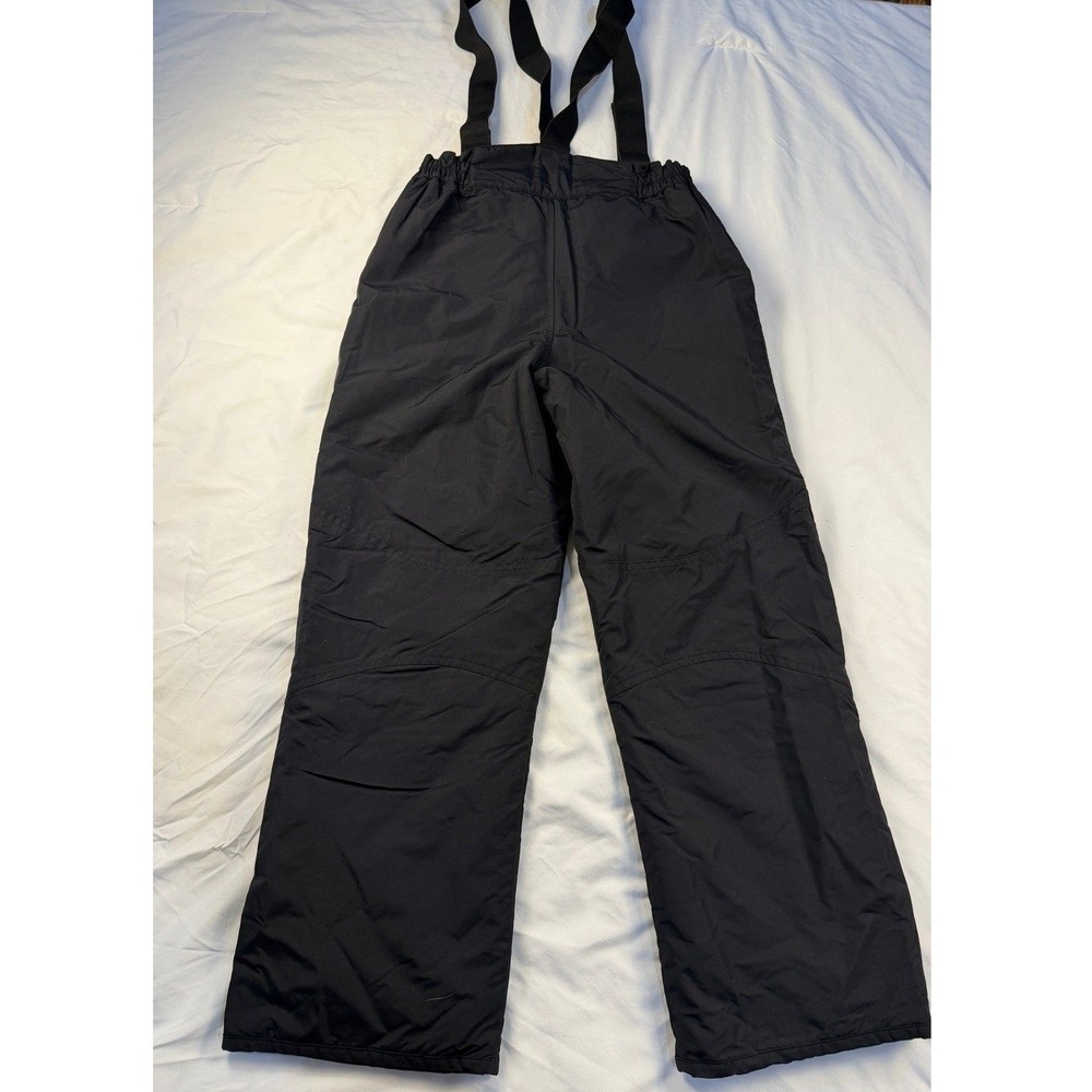 Lands End Kids Black Insulated Snow Bibs Ski Pants‎ Size 12 Adjustable Straps